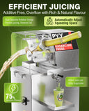 PYY Commercial Sugar Cane Juicer Machine - Electric 3-Roller Sugarcane Juice Press Stainless Steel Extractor, Sugarcane Machine with Cleaning Brush, 2 Peelers,Straws and Cups, 800W 110V 26Inch