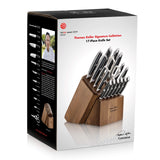 Swedish Powder Steel Forged, 17-Piece Knife Block Set, Walnut, Black Cangshan