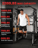 GarveeLife Smith Machine Home Gym All in One, 2200LBS Squat Rack Power Cage