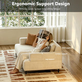 109.4” Modern Nordic-Style Fabric Sofa in Beige, offering Spacious Seating for Comfortable Support. Suitable for Living Rooms, bedrooms, and Offices. (82.67inch-3Seats)