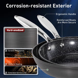 MAISON ARTS Hard Anodized Nonstick Frying Pans Set 2 Piece, 9.5" and 11" Ceramic Coating
