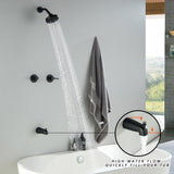 SUBEIXI 2 Handle Shower Faucet Set with Tub Spout Matte Black Two Handles Shower Faucet Set Bathtub Shower Faucet Combo, Wall Mount