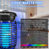 Endbug Bug Zapper, Bug Zapper Outdoor Indoor with LED Light, Electric Mosquito Zapper Fly Zapper, Waterproof Mosquito Killer Endbug