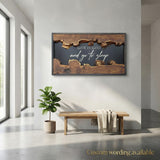 Custom Wood Quote Sign Personalized Horizontal Wall Art Natural Framed Wood Decor w/Custom Text for Home Living Room & Office 24"x16"