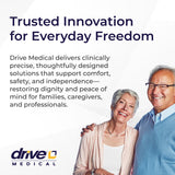 Drive Medical 2-in-1 Raised Toilet Seat with Removable Padded Arms - Elevated Bathroom Safety Support - Secure Locking Attachment - Easy Height Assistance - Durable Construction, Standard Toilets