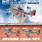 SIMREX RC Plane for Kids - 2.4GHz 3-Channel Remote Control Airplane Toy with 6-Axis Gyro, 2 Speeds, 2 Batteries, P51 RC Airplane, Foam Glider - Gift for Boys & Girls