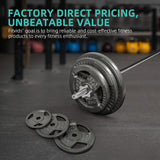 Fitvids Cast Iron 1" Standard Weight Plates Including 5FT Standard Barbell Bar & Star Locks, 95 Pounds Set