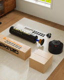 LEKÄRO Freestanding Punching Bag with Boxing Gloves, Heavy Boxing Bag with Stand for Adult Kids, Standing Kickboxing Bag (Black Gold) LEKÄRO