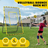 Volleyball Rebounder Net 7x4 ft -5 Angles Adjustable, Outdoor Portable or Home Training Equipment, Backyard Volleyball Trainer with Rebound Net, with Travel Bag (4X6.9)