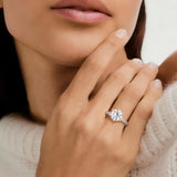 MSBLUE® 2 CT Size 6.5 Round Cut Moissanite Engagement Ring for Women