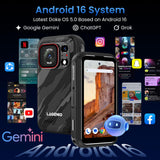 LAGENIO Eagle Pro Mini 5G Rugged Smartphone for Live Streaming Without Wi-Fi, 4K Action Camera, Android 16, 36GB+256GB/1TB, Image Stabilization, 4.0" Display, Dual SIM, NFC, IP69K, Black