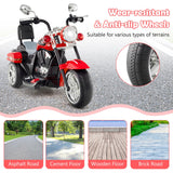 Costzon Kids Motorcycle, 6V Battery Powered Ride on Chopper Motorcycle w/Horn, Headlight, 3-Wheel Stable Ride on Toys, Electric Toddler Motorcycle for Kids, Gift for Boys Girls (Fire Red)