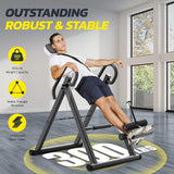 YOLEO Gravity Heavy Duty Inversion Table with Headrest & Adjustable Protective Belt Back Stretcher Machine for Pain Relief Therapy (White)