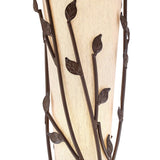 Franklin Iron Works Folia Industrial Rustic 66" Tall Floor Lamp Standing with Smart Socket Oil Rubbed Bronze Organic Vine Leaf Tapering Cone Linen Shade for Living Room Bedroom Office House