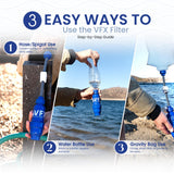 VFX All-in-One Portable Water Filter – Survival Water Purifier for Camping, Hiking, Backpacking, and Emergency Preparedness with Gravity System
