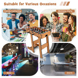 GYMAX Folding Foosball Table, 27” Freestanding Soccer Game Table with 2 Balls for Family, Home, Game Room Teens Adult