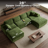 ReeQuo 150" Oversized Boneless Cloud Couch Sectional Sofa for Living Room