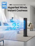 DREO Tower Fan for Bedroom, 43" Cooling Fans That Blow Cold Air 2026 Upgraded, Evaporative Air Cooler, Quiet 80° Oscillating Floor Fan, Easy Cleaning, APP Control, 4 Modes & 4 Speeds, 12H Timer, Black