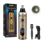 Kodi Prof JMT50A Suttik Painless Tool Nose and Ear for Men and Women, USB Rechargeable Professional Nostril Nasal Eyebrow Facial Ear Hair Trimmer with Gold Knight