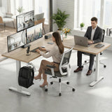 63x55 Inch L Shaped Standing Desk, Electric Adjustable Height Stand Up Desk, Corner sit Stand Desk with 39x18 in Mouse Pad