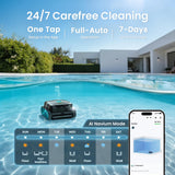 AIPER Scuba V3 AI Vision Cordless Robotic Pool Cleaner, Include Wireless Charging Dock, Smart Waterline Parking & Featherlight Design, Micromesh Multi-Layer Filtration, Blue