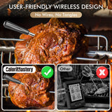 Wireless Meat Thermometer: 500FT Bluetooth Smart Meat Thermometer for Cooking and Grilling, CaloriMastery Digital Food Thermometer with Ultra-Thin Probe