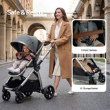 Mompush Ultimate2 Full-Size Stroller, Reversible Seat, Infant to Toddler