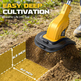 20V Cordless Garden Tiller Cultivator Compatible with Dewalt 20V Battery (Tool Only), Ecarke 450RPM Electric Brushless Rototiller with 48 Steel Tines, 9" Tilling Width 6.3" Depth, Compact Foldable