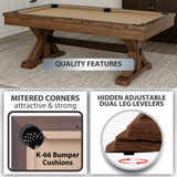 7' 3 in 1 Multi Game Pool Table with Dining Top Pool Ping Pong Table Combo with Dual Storage Bench Seating. Includes Billiards, Ping Pong Accessories.