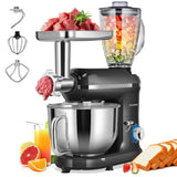 VIVOHOME 3 in 1 Multifunctional Stand Mixer with 6 Quart Stainless Steel Bowl, 650W 6 Speed Tilt-Head Meat Grinder, Juice Blender, Black