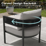 Grand patio 6-Piece Outdoor Furniture Set with Coffee Table, 7 Seats, Beige
