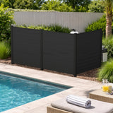 H Outdoor Privacy Screen with Aluminum Posts, Air Conditioner Fence Panels, Pool Equipment Enclosure