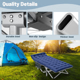 Slsy Oversized XXL Folding Camping Cot for Adults with Pad, Padded Portable Sleeping Cots, Camp Bed with Carry Bag for Outdoor Travel, Beach, Hiking