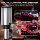 4-in-1 Rechargeable Electric Wine Opener Wine Aerator Gift Set with Electric Wine Decanter, Wine Stopper, Foil Cutter, Automatic Electric Wine Bottle Opener for Home Bar Parties, Stainless Steel