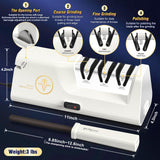 Professional Electric Knife Sharpeners with Diamond Abrasives and Precision Angle Guides, Multifunctional 4-Stage Slots and a hidden Knife Sharpener Rod, Suitable for various knives, scissors, axes ﻿