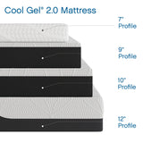COOL GEL Chill Memory Foam 14-Inch Mattress with 2 Pillows, CertiPUR-US Certified, Mattress in a Box, King, White