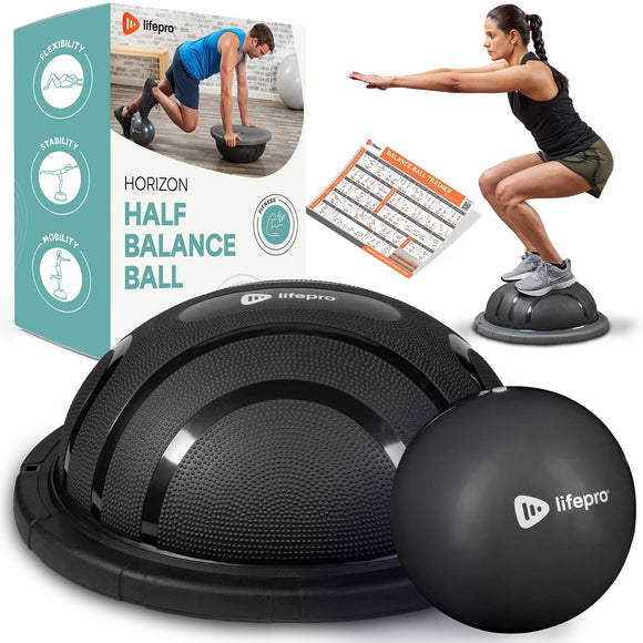 Lifepro Half Balance Ball Trainer - Stability Ball for Exercise, Full-Body Workouts, Home Gym, and Physical Therapy - Non-Slip Equipment for Balance Training LifePro