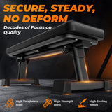 BODY RHYTHM Semi-Commercial Foldable Flat Bench for Multi-Purpose Weight Training and Ab Workout, Flat Weight Workout Exercise Bench with 1000lb Weight Capacity for Strength Training Bench Press, Suitable for Home and Gym. BODY RHYTHM