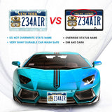 Bling License Plate Frames 2 Pack - Stainless Steel Rhinestones Car Accessories with 1200 Crystals, Universal Fit Decorative Diamond Plate Covers for Women Men All Cars -Lake Blue