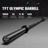 RitFit Elite 7ft Olympic Barbell, Robust 45lb Barbell for Weightlifting and Powerlifting, Superior Olympic Bar with Exceptional 500lbs Load Capacity, Weight Bar for 2” Standard Plates Black