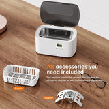 KECOOLKE Ultrasonic Jewelry Cleaning Machine, 600ml Sonic Cleaner with Digital Timer for Eyeglasses, Rings, Silver，Cleaner Solution for Gifts
