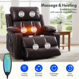 FLEXISPOT XL31-XL Oversized Power Lift Recliner for Elderly, 400 Lbs Heavy Duty Lay Flat Lift Chair with Extra Wide 27" Seat, Massage & Heat, Dual Motor Electric Recliner for Living Room, Dark-Brown
