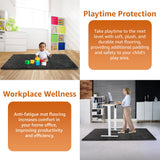 Sivan Fitness .3" Thick Rubber Top High-Density EVA Foam Gym Flooring for Home Gym - 72 Sq Ft Exercise Mat Tiles for Workout, Yoga, MMA, Heavy Exercise Equipment Mat - 18 Interlocking Gym Floor Mat