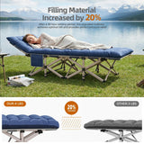 Camping Cot for Adults 2 Pack, Heavy Duty Folding Sleeping Cots with Carry Bag, Portable Camp Bed with Double Layer 1200D Oxford Fabric & Mattress, Travel Cot for Camping, Beach, Patio, Home Office