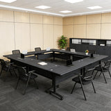 8-Pack Folding Conference Table with Wheels, Modular Training Seminar Desks for Multi-Purpose School/Classroom/Meeting/Office/Library, 61" Dark Grey
