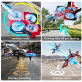 4DRC V39 RC Plane with Camera for Adults Kids, RC Airplane Fighter Jet 2.4GHz RTF Glider Aircraft Plane Toys,Waypoint Functions,Altitude Hold, Gesture Selfie,3D Flips,2 Batteries,Red