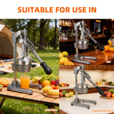 juice.Hand Press Juicer Machine, Manual Orange Juicer and Professional Citrus Juicer for Orange Juice Pom Lime Lemon Juice,Home and Commercial Extractors Squeezer, Easy to Clean, Gray