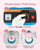 VEVOR Cotton Candy Machine Commercial, 1000W Electric Candy Floss Maker, Easy Use with 15 inch Stainless Steel Bowl and Sugar Scoop, Makes Hard Candy for Home Kids Birthday, Family Party, Blue