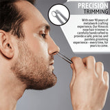 rinocos [Made in Korea] Hand-Made Nose Hair Trimmer for Men - Nasal Clippers, Nose Hair Clippers, 304 Surgical-Grade Stainless Steel, Eyebrow Trimmer, Third-Generation Craftmanship (Silver)