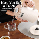 1.7L Electric Kettle,Double Wall Electric Tea Kettle,Auto Shut Off,1200W Hot Water Kettle Electric Nueve&Five